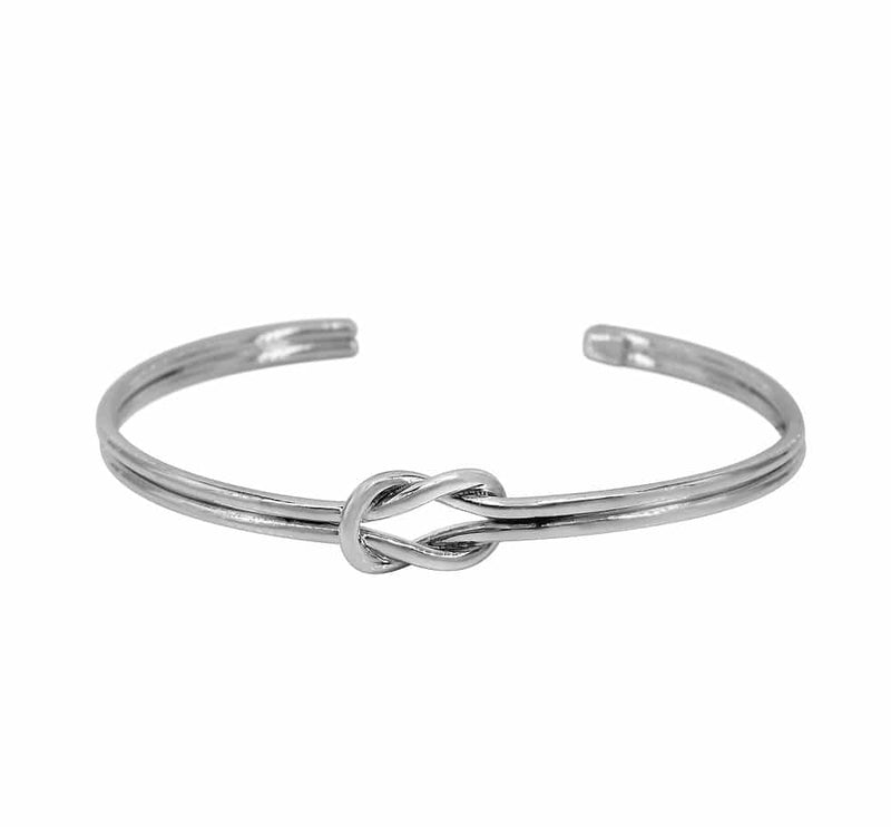 Sterling Silver Love Knot Cuff Bangle