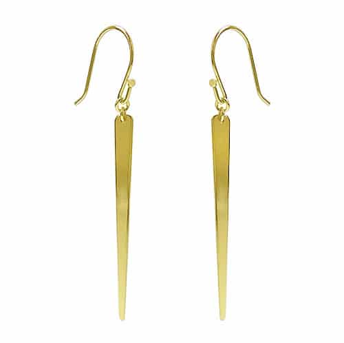Sterling Silver Gold Plated Spike Earrings