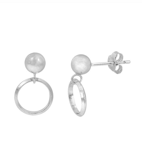 Sterling Silver Loop Stud Earrings