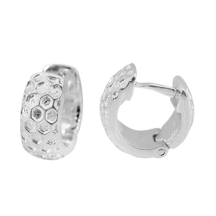 Sterling Silver Hammered Hoop Earrings