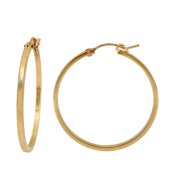 Sterling Silver 14K Yellow Gold Filled Hoop Earrings