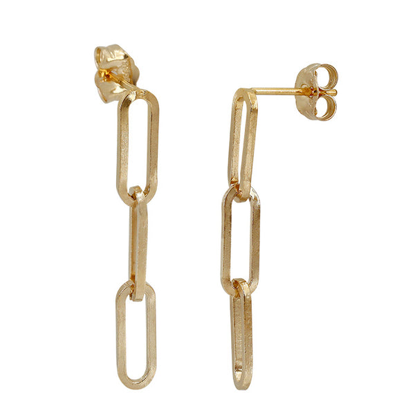 Sterling Silver 14K Yellow Gold Filled Paperclip Earrings