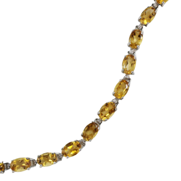 10K White Gold Citrine Tennis Bracelet