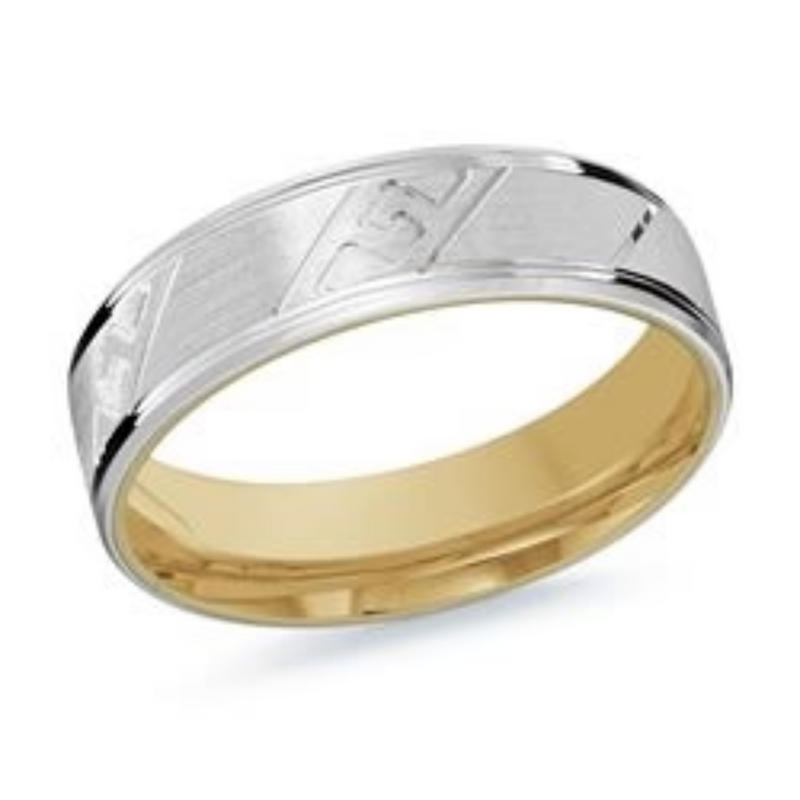 10K White & Yellow Gold Wedding Band