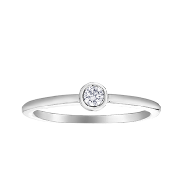 10K White Gold Chi Chi Bezel Diamond Ring