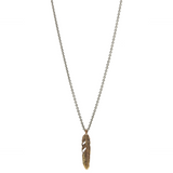 John Varvatos Brass Feather Pendant on Chain