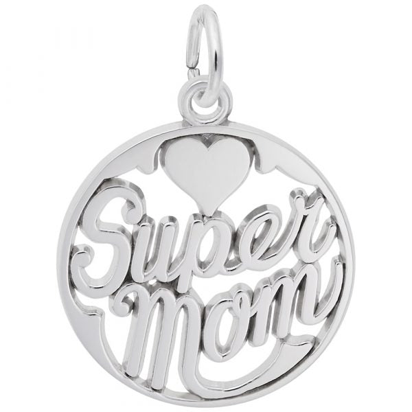 Sterling Silver Super Mom Charm