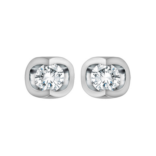 10K White Gold Diamond Studs