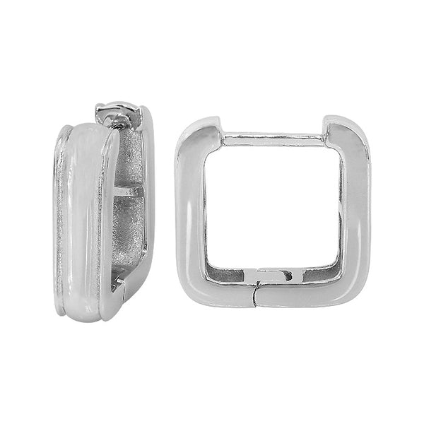 Sterling Silver Square Hoop Earrings