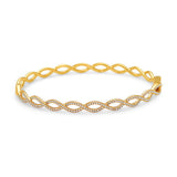 14K Yellow Gold Diamond Weaved Bangle