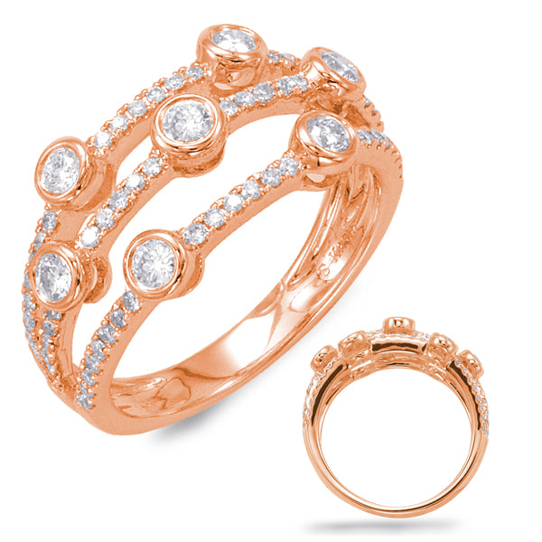 14k Rose Gold .68ct Diamond Bezel Band