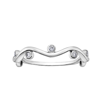 10K White Gold Chi Chi Wavy Diamond Ring