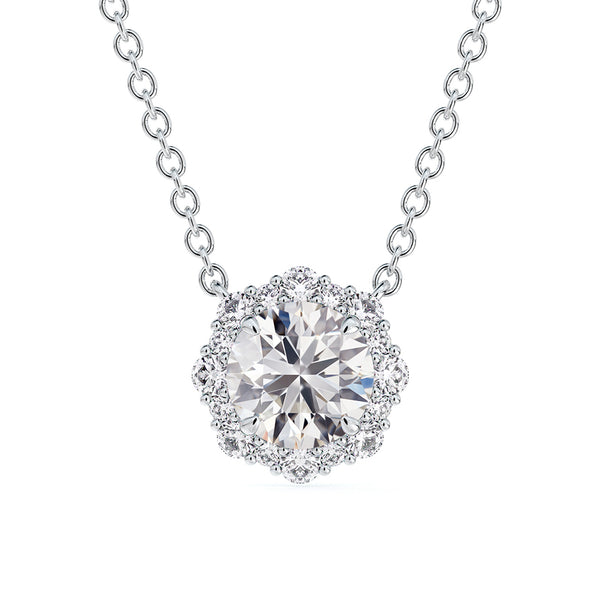 Forevermark Platinum .315ctw Halo Diamond Necklace